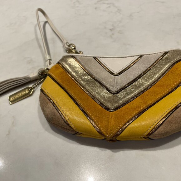 Coach Leather Suede Wristlet Wallet bag - Picture 8 of 10